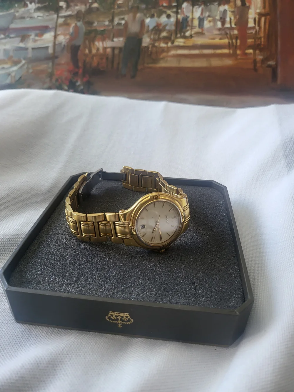 Gold Plated-Vintage-Gucci Gold Tone Stainless Steel Watch - Classic Gold Dial